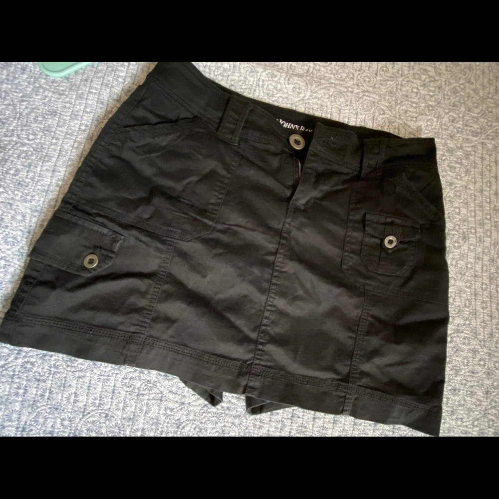 Black cargo skirt